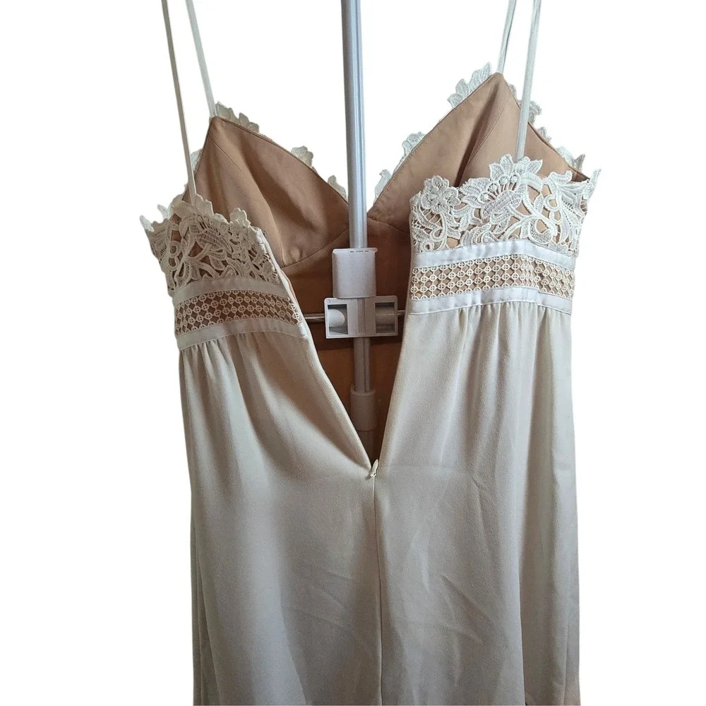 Theory Melaena Elevate Crepe Lace‎ Midi Dress Ivory Size 6 NWT Silk Lined